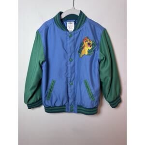 Disney The Lion King Simba Varsity Jacket Boys Size 4 Blue Green